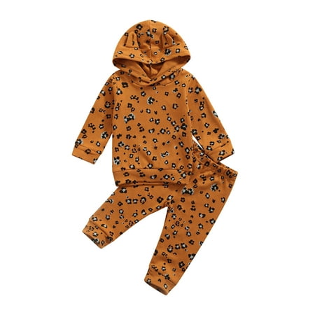 Sunisery 2Pcs Infant Baby Girl Boy Autumn Clothes Leopard Printed 3D Ear Hooded Pullover Tops Pants Outfits Brown 18-24 Months
Sunisery 2Pcs Infant Baby Girl Boy Autumn Clothes Leopard Printed 3D Ear Hooded Pullover Tops Pants Outfits Brown 18-24 Months