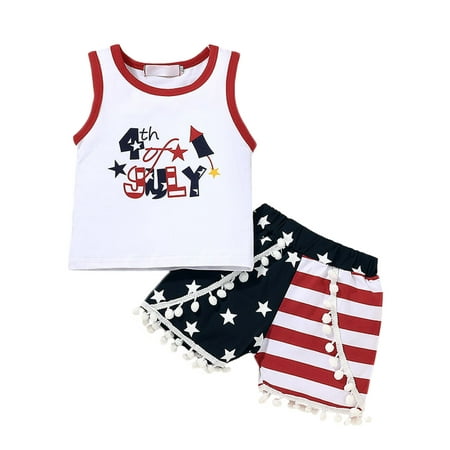 LAPAKIDS Toddler Baby Girl Sleeveless 4th of July Patriotic Tank Tops American Flag Print Shorts 2PCs Outfit Sets 2-3 Years
LAPAKIDS Toddler Baby Girl Sleeveless 4th of July Patriotic Tank Tops American Flag Print Shorts 2PCs Outfit Sets 2-3 Years