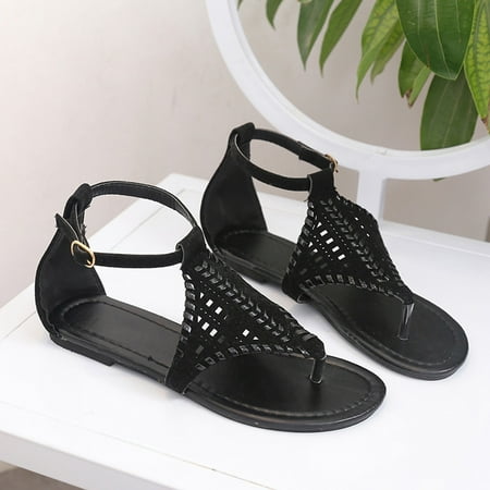 Ecqkame Women s Sandals Clearance Vintage Women Breathable Hollow Woven Buckle Strap Flat Casual Sandals Slippers Black 37
Ecqkame Women s Sandals Clearance Vintage Women Breathable Hollow Woven Buckle Strap Flat Casual Sandals Slippers Black 37