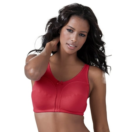 Comfort Choice Women s Plus Size Cotton Back-Close Wireless Bra Bra
