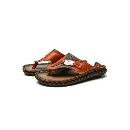 UKAP Mens Sandals Flip Flops for Men Shoes Casual Summer Leather
