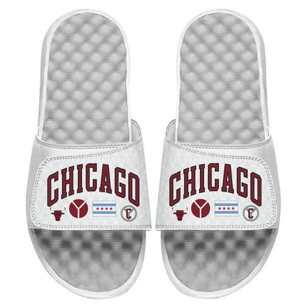 ISlide White Chicago Bulls 2022/23 City Edition Collage Slide Sandals