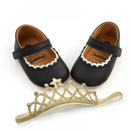 Baby Girls Mary Jane Flats with Bowknot Non-Slip Toddler First Walkers Princess Dress Shoes + Princess Hair Band 0-18Months
Baby Girls Mary Jane Flats with Bowknot Non-Slip Toddler First Walkers Princess Dress Shoes + Princess Hair Band 0-18Months