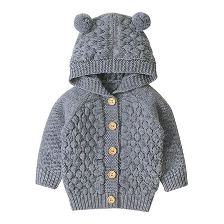Infant Baby Boy Girl Hooded Sweater Coat Long Sleeve Knit Button Down Jacket Fall Winter Clothes
Infant Baby Boy Girl Hooded Sweater Coat Long Sleeve Knit Button Down Jacket Fall Winter Clothes