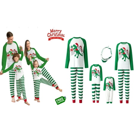 Family Matching Pajamas Set O-Neck Long Sleeve Tops+ Long Pants