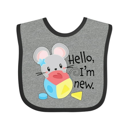 Inktastic Hello I m New Cute Shy Mouse with Toy Gift Baby Boy or Baby Girl Bib 
Inktastic Hello I m New Cute Shy Mouse with Toy Gift Baby Boy or Baby Girl Bib