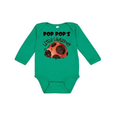 Inktastic Pop Pop s Little Ladybug Gift Baby Boy or Baby Girl Long Sleeve Bodysuit