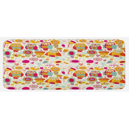 Owl Kitchen Mat Sixties Inspired Color Scheme Psychedelic Abstract Birds and Flowers Multicolored Image Plush Decorative Kitchen Mat with Non Slip Backing 47 X 19 Multicolor by Ambesonne
Owl Kitchen Mat Sixties Inspired Color Scheme Psychedelic Abstract Birds and Flowers Multicolored Image Plush Decorative Kitchen Mat with Non Slip Backing 47 X 19 Multicolor by Ambesonne