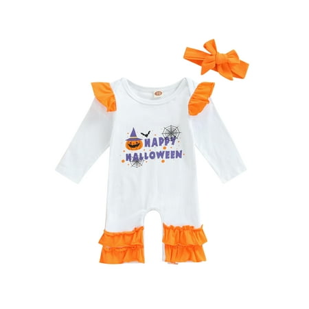 Calsunbaby Newborn Baby Girl Halloween Thanksgiving Christmas Outfits Long Sleeve Ruffle Bell-Bottom Romper Jumpsuit Bodysuit
Calsunbaby Newborn Baby Girl Halloween Thanksgiving Christmas Outfits Long Sleeve Ruffle Bell-Bottom Romper Jumpsuit Bodysuit