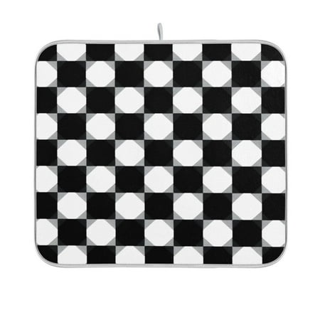 Black and White Gingham Pattern Dish Drying Mat Kitchen Mats Microfiber Counter Absorbent Dish Pad Drainer Rack
Black and White Gingham Pattern Dish Drying Mat Kitchen Mats Microfiber Counter Absorbent Dish Pad Drainer Rack
