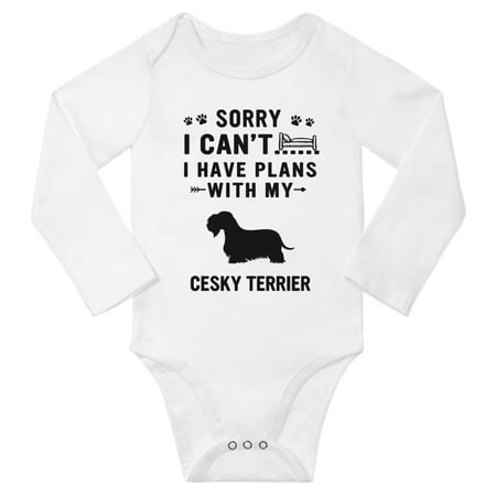 Sorry I Can t I Have Plans With My Cesky Terrier Baby Long Sleeve Jumpsuits (White 6-12 Months)
Sorry I Can t I Have Plans With My Cesky Terrier Baby Long Sleeve Jumpsuits (White 6-12 Months)