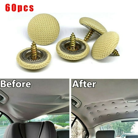 60Pcs Cloth Car Roof Snap Rivets Car Roof Fixing Buckle With Screws