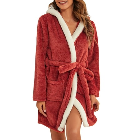 TSEXIEFOOFU Women Hooded Fleece Robes Warm Plush Terry Cloth Bathrobe Spa Nightwear
TSEXIEFOOFU Women Hooded Fleece Robes Warm Plush Terry Cloth Bathrobe Spa Nightwear