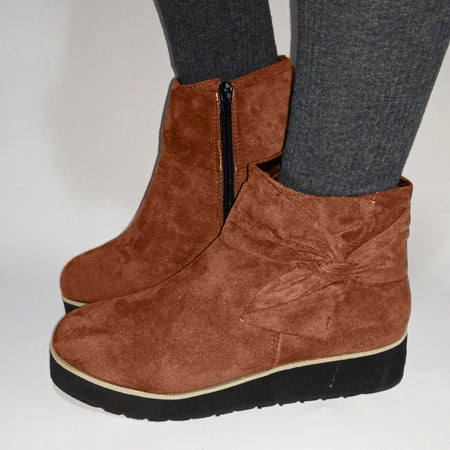 Womens Boots Warm Short Casual Side Fashion Women s Wedge Zipper Boots Bowknot Heel Women s Boots Brown 8.5 Boots for Women
Womens Boots Warm Short Casual Side Fashion Women s Wedge Zipper Boots Bowknot Heel Women s Boots Brown 8.5 Boots for Women