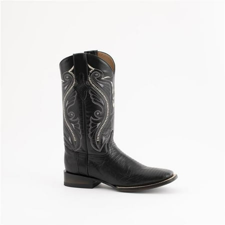 Mens Genuine Teju Lizard Square Toe Boots Black 8.5D