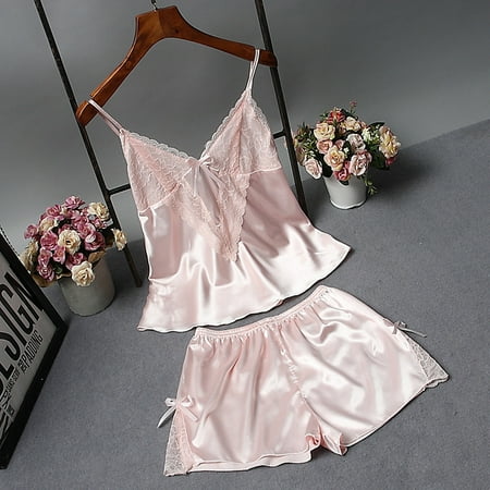 Tangnade Plus Size Lingerie For Women Fashion Womens Satin Sling Sleepwear Lingerie Lace Bowknot Nightdress Underwear Set
Tangnade Plus Size Lingerie For Women Fashion Womens Satin Sling Sleepwear Lingerie Lace Bowknot Nightdress Underwear Set