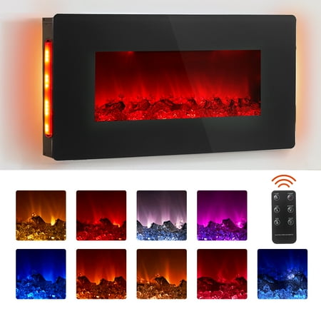 YODOLLA 36 Wall Mounted Electric Fireplace with 10 Color Flames Remote Control and Crystal
YODOLLA 36 Wall Mounted Electric Fireplace with 10 Color Flames Remote Control and Crystal