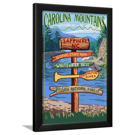 Sapphire, North Carolina - Sign Destinations Framed Print Wall Art By Lantern Press