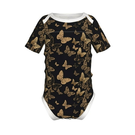Lukts Modern Golden Butterfly Print Baby Short Sleeve Romper Onesie for Newborn Baby Boys and Girls-2 Years
Lukts Modern Golden Butterfly Print Baby Short Sleeve Romper Onesie for Newborn Baby Boys and Girls-2 Years