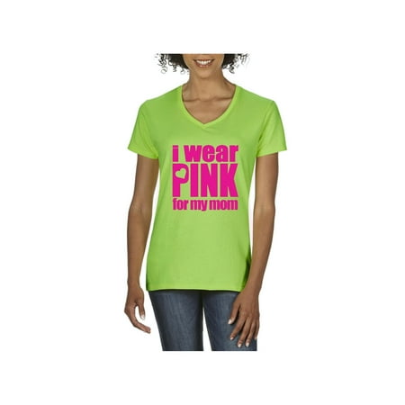 Cancer Awareness Sweatshirt All In Pink I Wear Pink for My Mom Women V-Neck T-Shirt