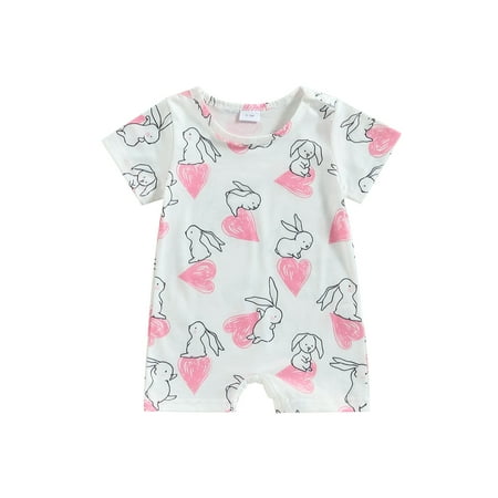 Easter Newborn Baby Girls Jumpsuit Bunny Heart Print Summer Short Sleeve Romper for Toddler
Easter Newborn Baby Girls Jumpsuit Bunny Heart Print Summer Short Sleeve Romper for Toddler