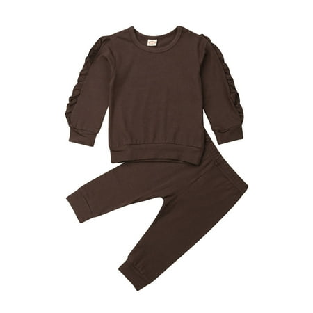 Toddler Baby Girls Ruffles Clothes Sets Solid Long Sleeve Round Neck Sweatshirt + Pants Spring Fall Outfits
Toddler Baby Girls Ruffles Clothes Sets Solid Long Sleeve Round Neck Sweatshirt + Pants Spring Fall Outfits