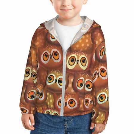 Qekee Brown Owl Print UPF 50+ Kids Sun-Protective Hooded Long Sleeve Rash Guard for Fishing Water Beach Sports -2 Years
Qekee Brown Owl Print UPF 50+ Kids Sun-Protective Hooded Long Sleeve Rash Guard for Fishing Water Beach Sports -2 Years