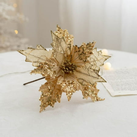YEENAOZEY Clearance Desktop Ornament Christmas Simulation Flower Christmas Tree Decoration Flower 20Cm Sequin Flannel Christmas Flower (Gold)
YEENAOZEY Clearance Desktop Ornament Christmas Simulation Flower Christmas Tree Decoration Flower 20Cm Sequin Flannel Christmas Flower (Gold)