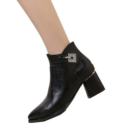 Josdec Boots for Women Winter/Fall Clearance Large European American British Style Pointed Thick High Heels With Side Zipper Short Leg Boots
Josdec Boots for Women Winter/Fall Clearance Large European American British Style Pointed Thick High Heels With Side Zipper Short Leg Boots