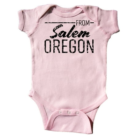 Inktastic From Salem Oregon in Black Distressed Text Gift Baby Boy or Baby Girl Bodysuit