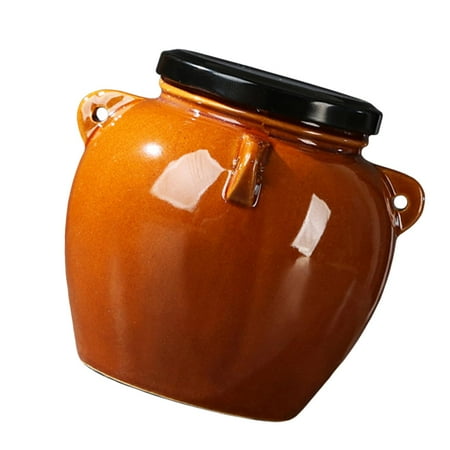 Ceramic Storage Pot with Lid Containers Decor with Handles Fittings Gift Durable B