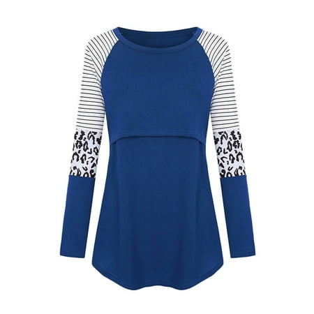 YUNAFFT Summer Womens Tops Short Sleeve Maternity Round Neck Stripe Leopard Long Sleeve Breast Feeding Pregnant Woman Nursing Blouse Tops
YUNAFFT Summer Womens Tops Short Sleeve Maternity Round Neck Stripe Leopard Long Sleeve Breast Feeding Pregnant Woman Nursing Blouse Tops