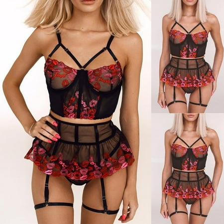 UoCefik Women s Floral See Through 3 Piece Lingerie Set with Garter Lace Sexy Babydoll
UoCefik Women s Floral See Through 3 Piece Lingerie Set with Garter Lace Sexy Babydoll