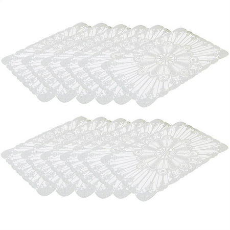 12 Pcs 30X45Cm Pvc Placemats Table Mats For Dining Kitchen Holiday Party Silvery