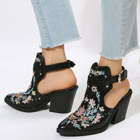ZHELIYO Women s sandals Ladies Fashion Retro Leather Embroidered Pointed Belt Buckle Thick High Heel Sandals Black 8.5
ZHELIYO Women s sandals Ladies Fashion Retro Leather Embroidered Pointed Belt Buckle Thick High Heel Sandals Black 8.5