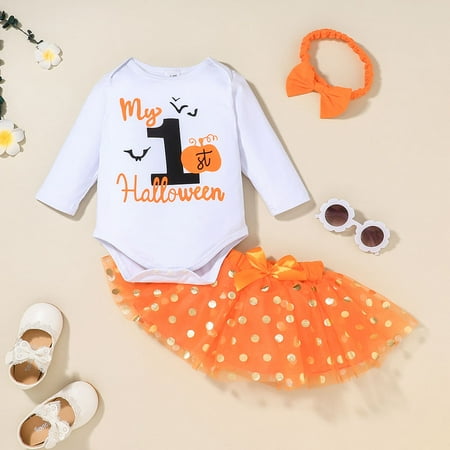 PatPat 3pcs Baby Halloween Letter Print Long-sleeve Romper and Polka Dot Tutu Skirt Set
PatPat 3pcs Baby Halloween Letter Print Long-sleeve Romper and Polka Dot Tutu Skirt Set