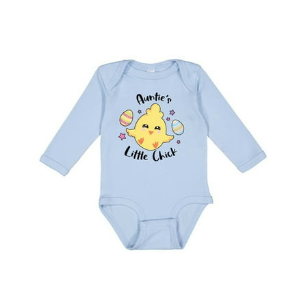 Inktastic Happy Easter Auntie s Little Chick Gift Baby Girl Long Sleeve Bodysuit