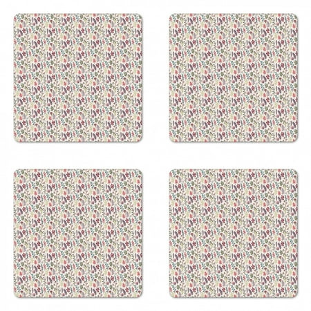 Botanical Coaster Set of 4 Autumn Nature Themed Abstract Design Colorful Leafy Branches Square Hardboard Gloss Coasters Standard Size Eggshell and Multicolor by Ambesonne
Botanical Coaster Set of 4 Autumn Nature Themed Abstract Design Colorful Leafy Branches Square Hardboard Gloss Coasters Standard Size Eggshell and Multicolor by Ambesonne