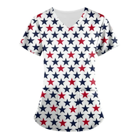 Sksloeg Women s Scrubs Plus Size American Flag Star Print Patriotic Top Workwear with Pockets Short Sleeve V-Neck Nursing Working Uniform White XXXL
Sksloeg Women s Scrubs Plus Size American Flag Star Print Patriotic Top Workwear with Pockets Short Sleeve V-Neck Nursing Working Uniform White XXXL