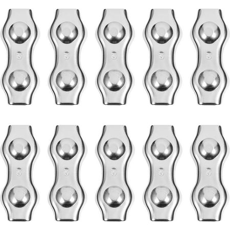 TEHAUX 10pcs Duplex Bolt Cable Clips Stainless Wire Rope Clips Stainless Steel Rope Connectors Wire Line Clamps
