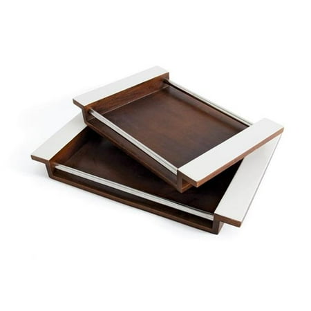 Go Home 21850 Amity Trays Walnut - Set of 2
