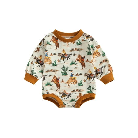 Sunisery Baby Boys Girls Sweatshirts Rompers Western Cow Head/Horse Print Long Sleeve Infant Jumpsuits Fall Toddler Clothes Bodysuits
Sunisery Baby Boys Girls Sweatshirts Rompers Western Cow Head/Horse Print Long Sleeve Infant Jumpsuits Fall Toddler Clothes Bodysuits