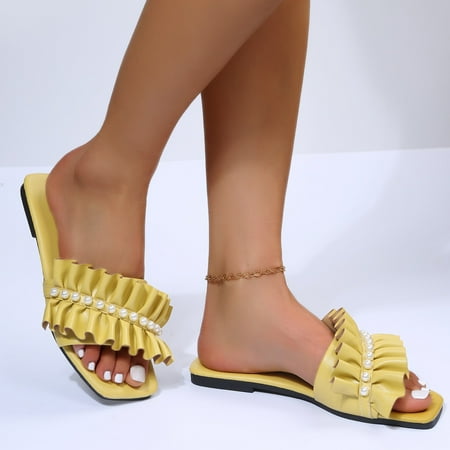 XIAQUJ Women s Summer Slip on Comfortable Flat Pearl Beach Open Toe Breathable Sandals Shoes Slippers Sandals for Women Yellow 8(39)
XIAQUJ Women s Summer Slip on Comfortable Flat Pearl Beach Open Toe Breathable Sandals Shoes Slippers Sandals for Women Yellow 8(39)