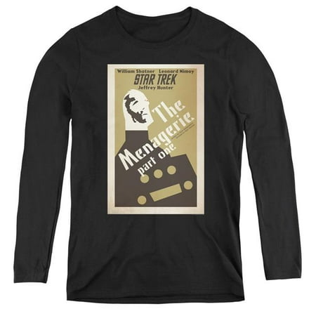 Trevco Sportswear CBS1948B-WL-2 Womens Star Trek & TOS Episode 11-Long Sleeve Tee, Black - Medium