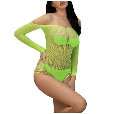 IROINNID Lingerie For Women Off-The-Shoulder Long Sleeve Sexy Lingerie Fishnet Seamless Mesh Netting Chemise Rhinestones Hollow Out Babydoll Bodysuit Sleepwear
IROINNID Lingerie For Women Off-The-Shoulder Long Sleeve Sexy Lingerie Fishnet Seamless Mesh Netting Chemise Rhinestones Hollow Out Babydoll Bodysuit Sleepwear