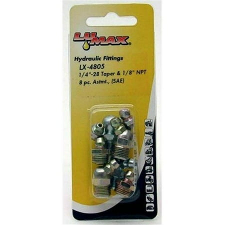 Lumax LMX-LX-4809 Grease Fittings Assortment Metric - 8 Piece