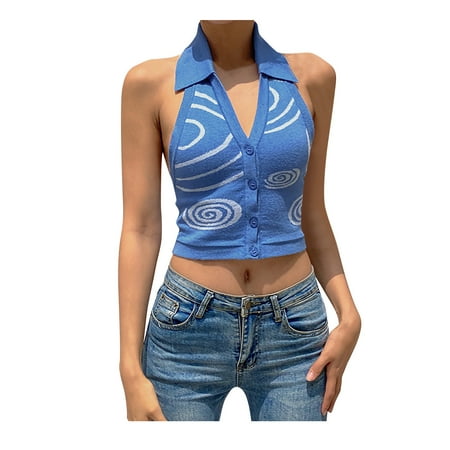 WZHKSN Women Fashion Pattern Contrast Color Halter Neck V-Neck Halter Cardigan Camisole
WZHKSN Women Fashion Pattern Contrast Color Halter Neck V-Neck Halter Cardigan Camisole