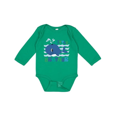 Inktastic Whale Little Brother Gift Baby Boy Long Sleeve Bodysuit