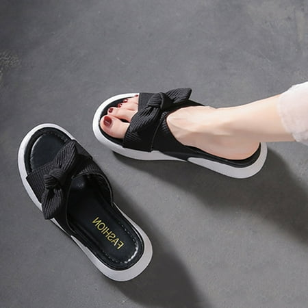 Cathalem Bowknot Casual Surface Sandals And Slippers Fabric Fashion Soft Flat Women s Comfortable Slippers Women for Summer Black 9
Cathalem Bowknot Casual Surface Sandals And Slippers Fabric Fashion Soft Flat Women s Comfortable Slippers Women for Summer Black 9