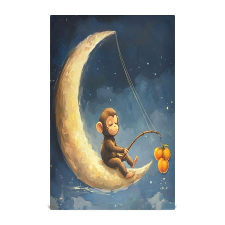 WOBOGO Cute Monkey Sitting on The Moon Kitchen Towel 1 Piece Large Cotton Dishcloth Premium Absorbency Set with Hanging Loop
WOBOGO Cute Monkey Sitting on The Moon Kitchen Towel 1 Piece Large Cotton Dishcloth Premium Absorbency Set with Hanging Loop